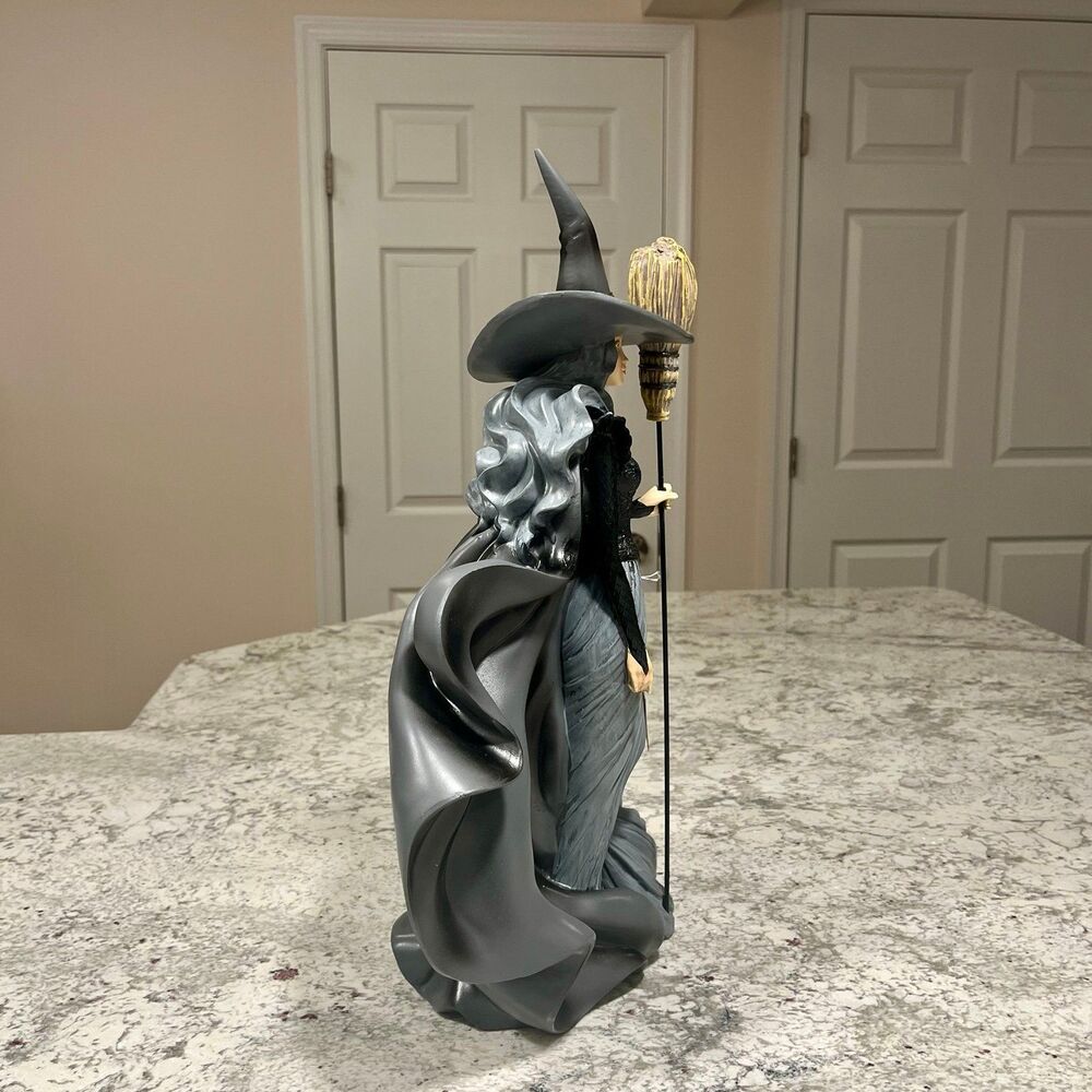 Hallow’s Eve Halloween Gorgeous Elegant Witch w Spider Flowing Cape Broomstick - Picture 2 of 8